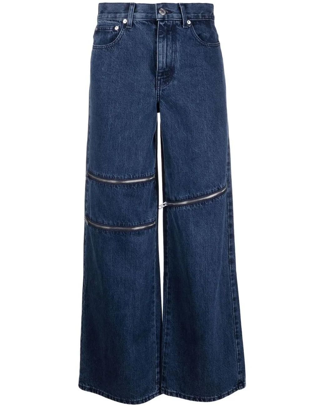 Helmut Lang Blue Zip-Detail Denim Jeans