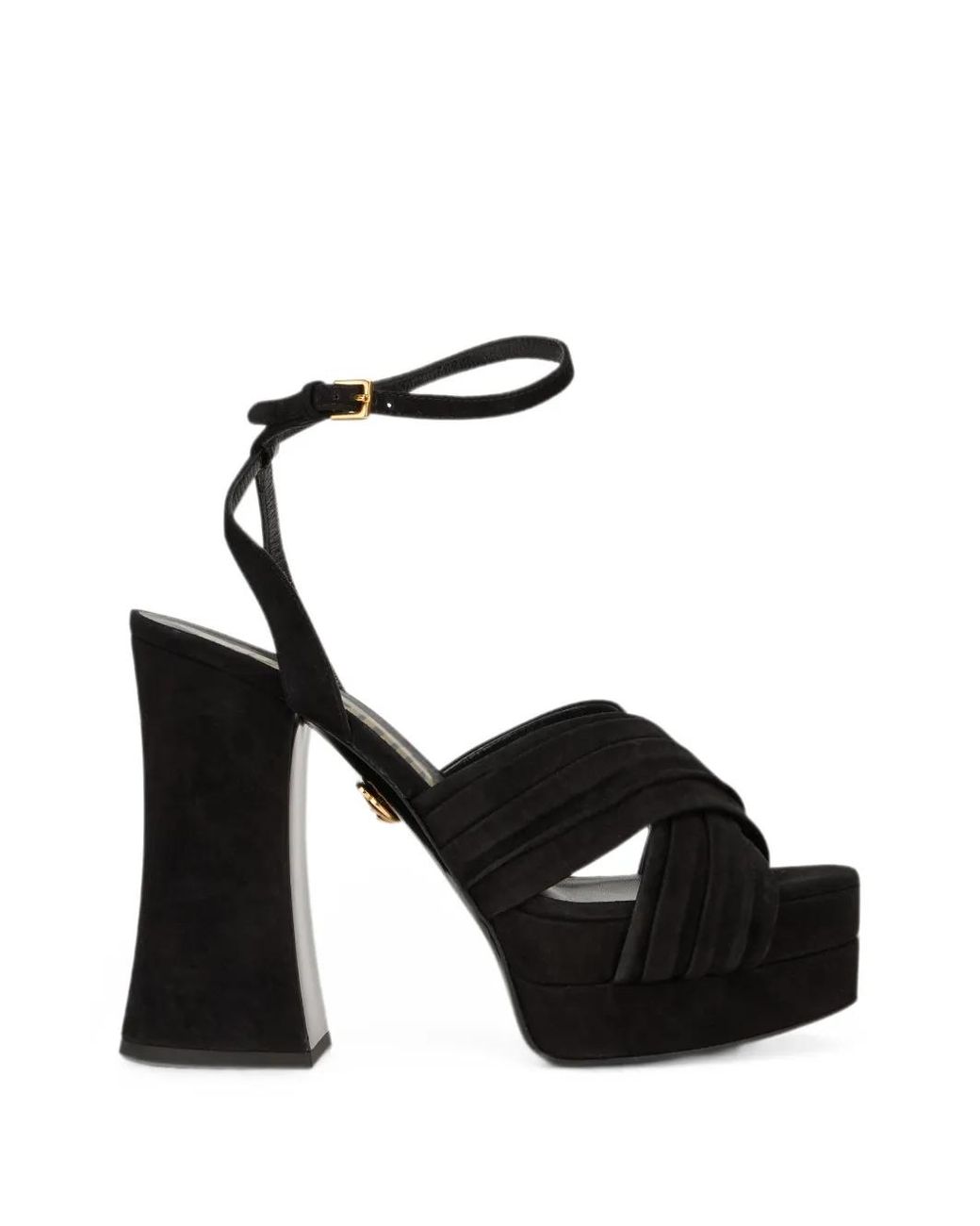 Moschino Black Sandales Plateforme À Boucles