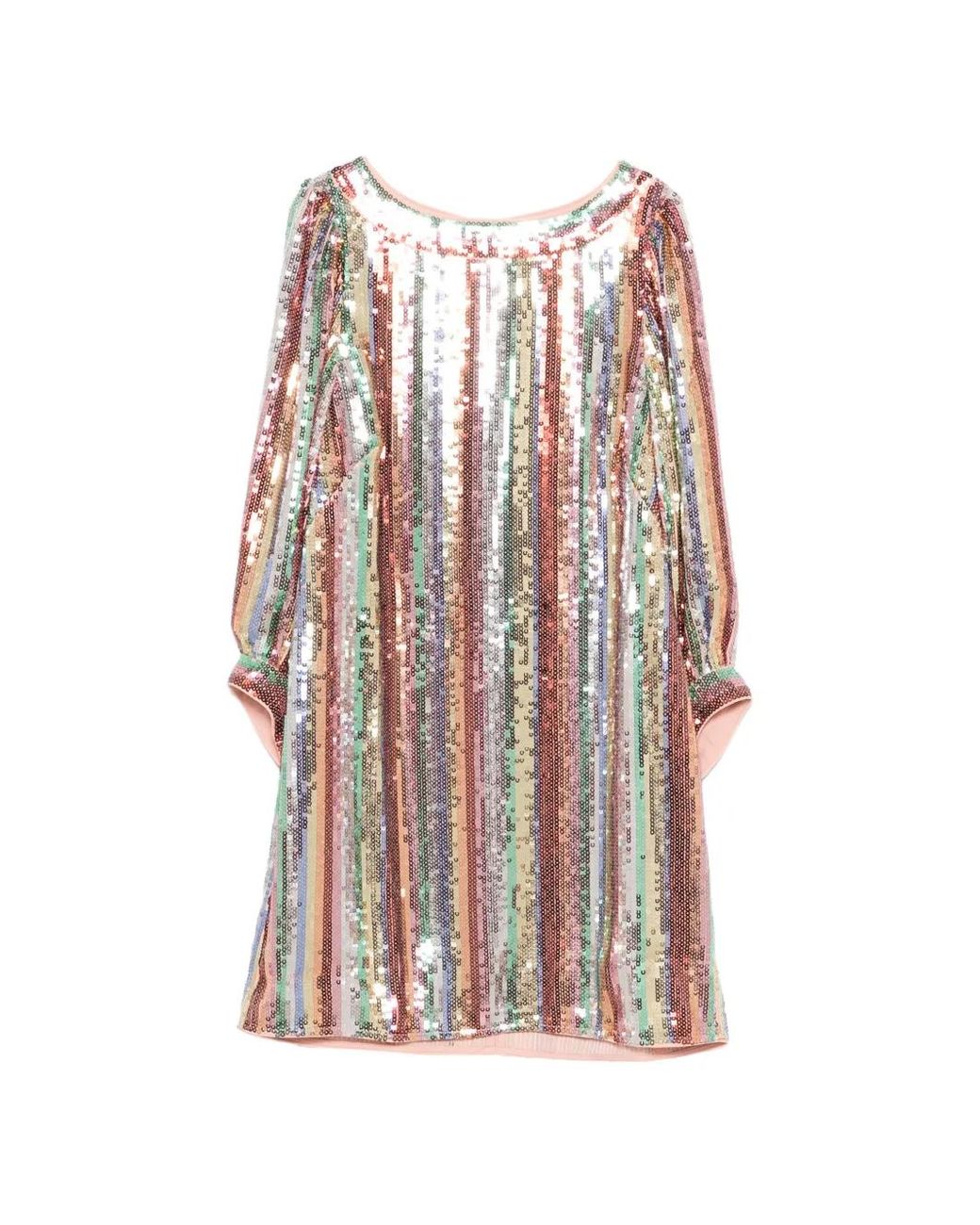 Rixo White Laurie Striped Sequinned Mini Dress