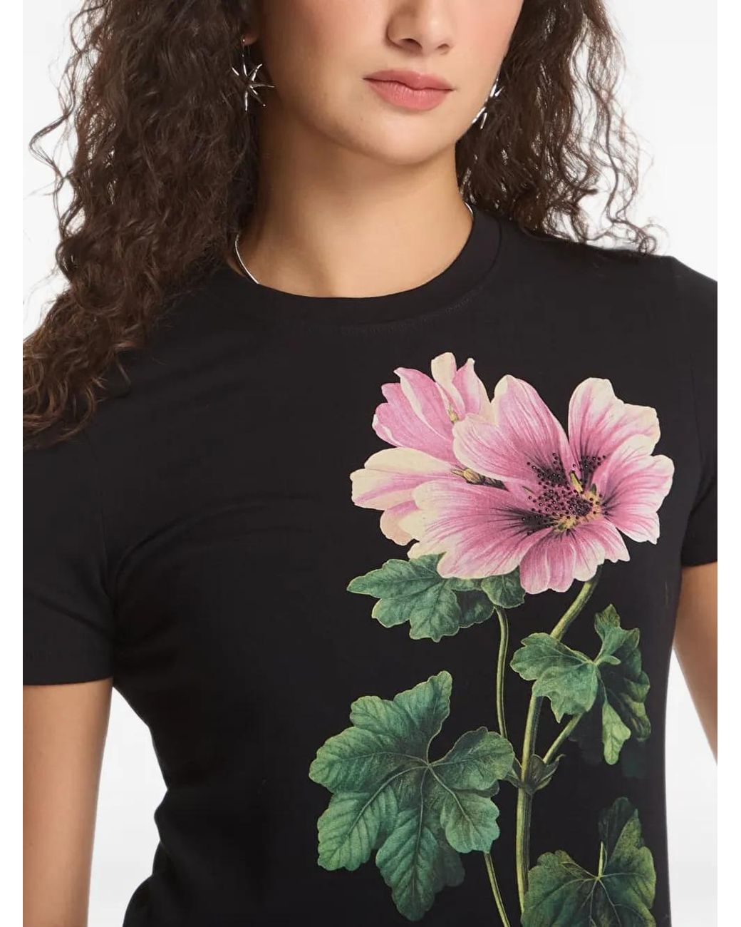 Desigual Black Floral-Print T-Shirt