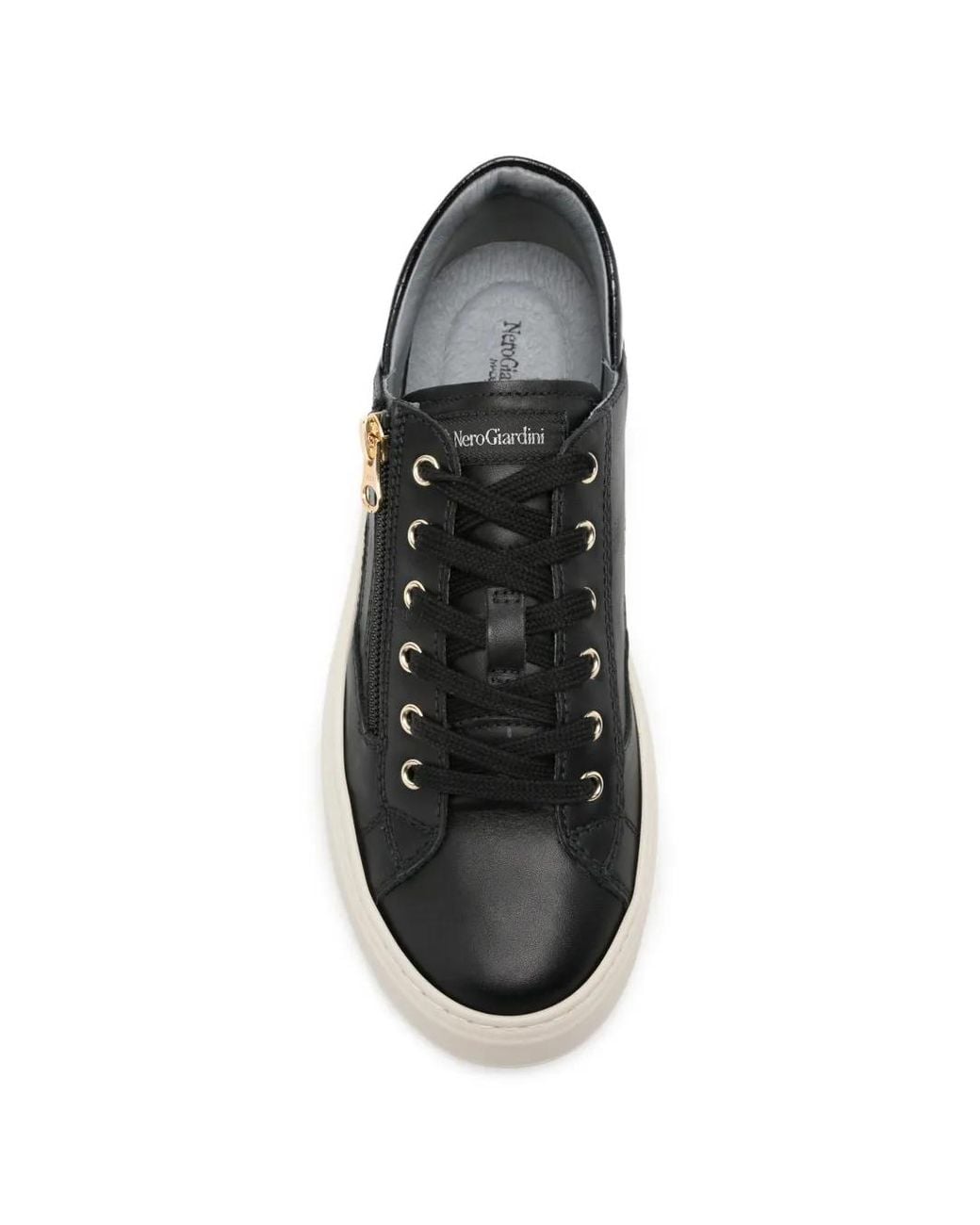 Nero Giardini Black Glitter-Panelled Sneakers