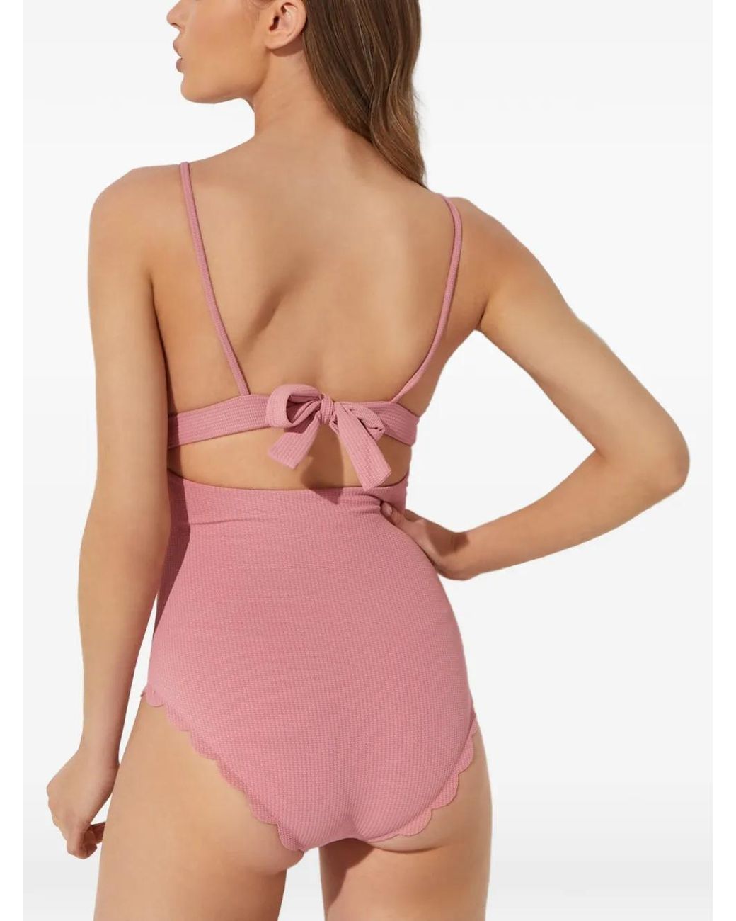 Marysia Swim Pink Santa Clara Scalloped Swimsuit
