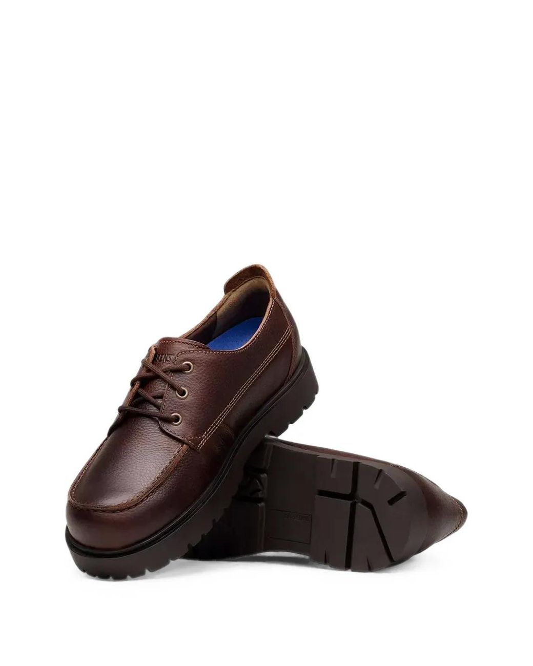 Birkenstock Brown Highwood Moc Grained-Leather Lace-Up Derby Shoes