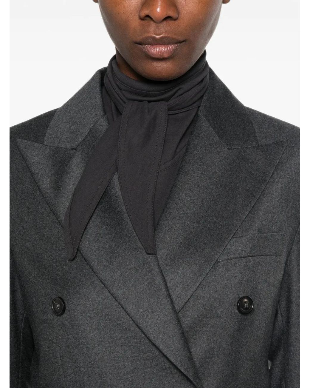 Barena Gray Double-Breasted Peaked-Lapel Jacket