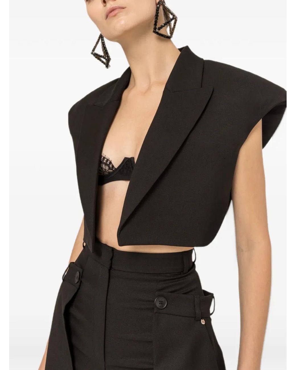 Nissa Black Cropped Vest