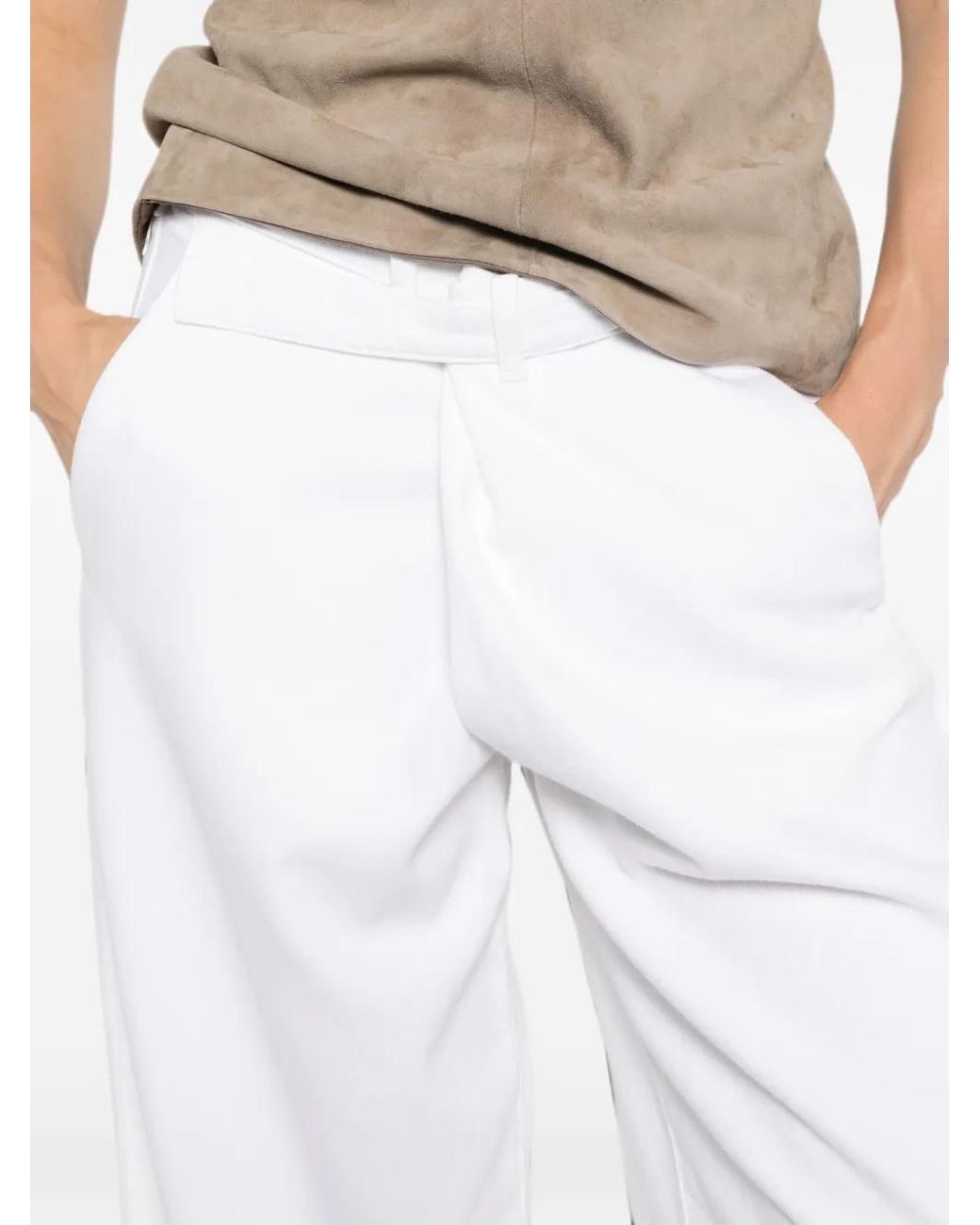 Pantalones Anchos Gaia Con Cinturón DARKPARK de color White