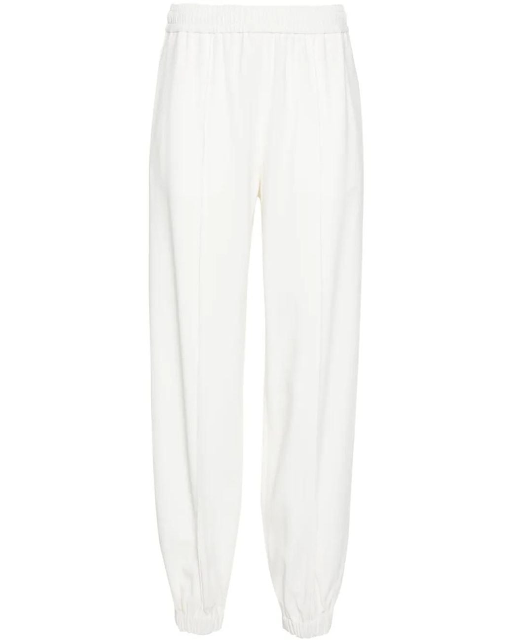 Fabiana Filippi White Elasticated-Waist Tapered-Leg Trousers