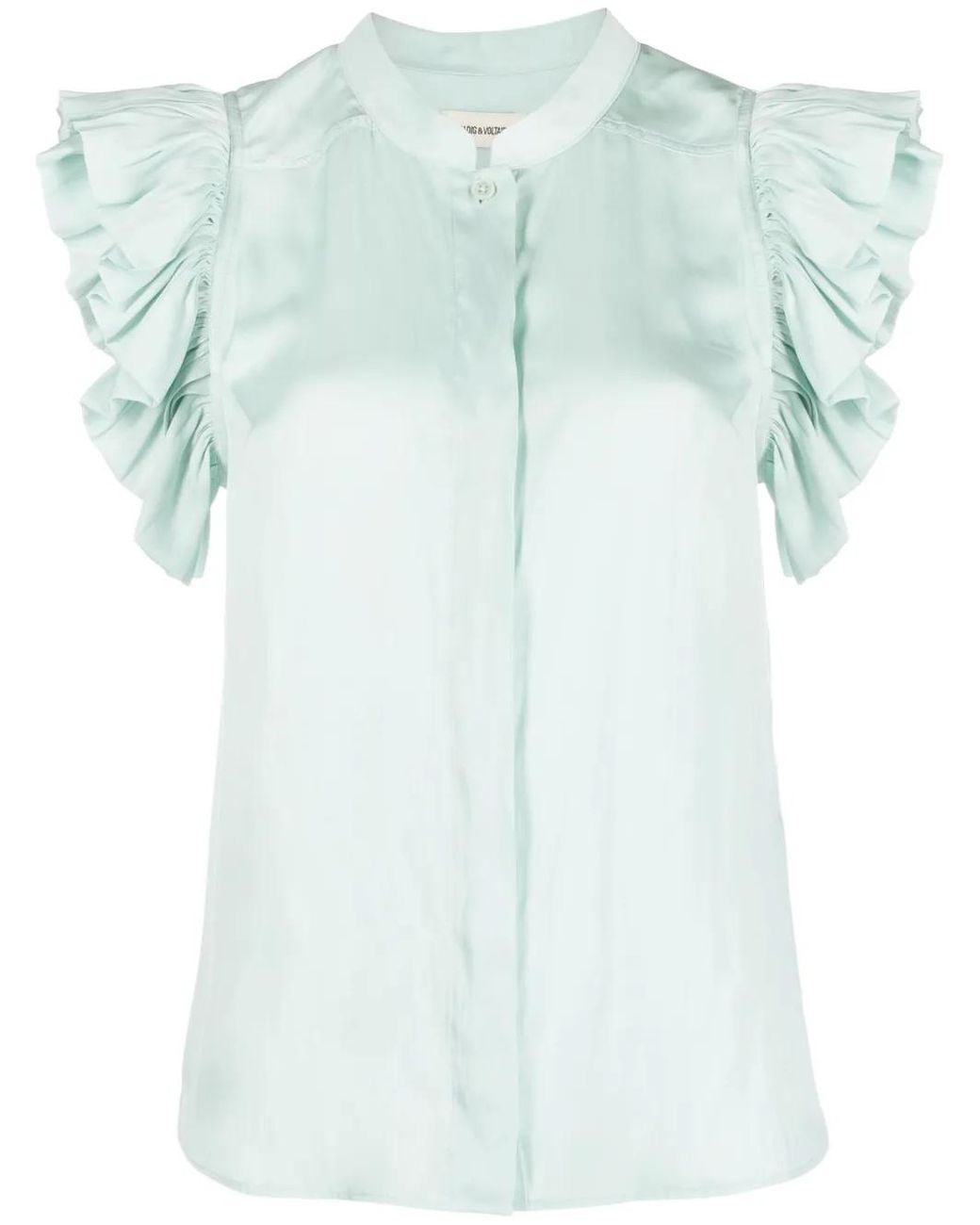 Zadig & Voltaire Blue Ruffled-Sleeve Blouse