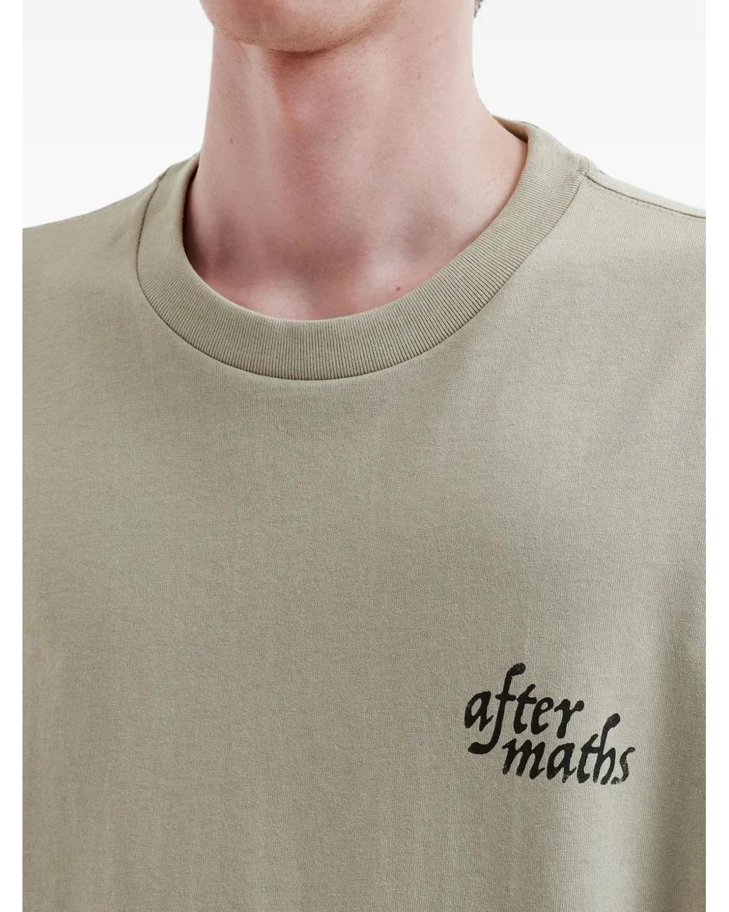 AFTERMATHS Gray Graphic-Print Cotton T-Shirt for men