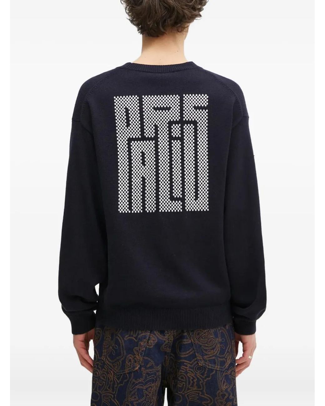 KENZO Blue Kamon Intarsia-Logo Sweater for men