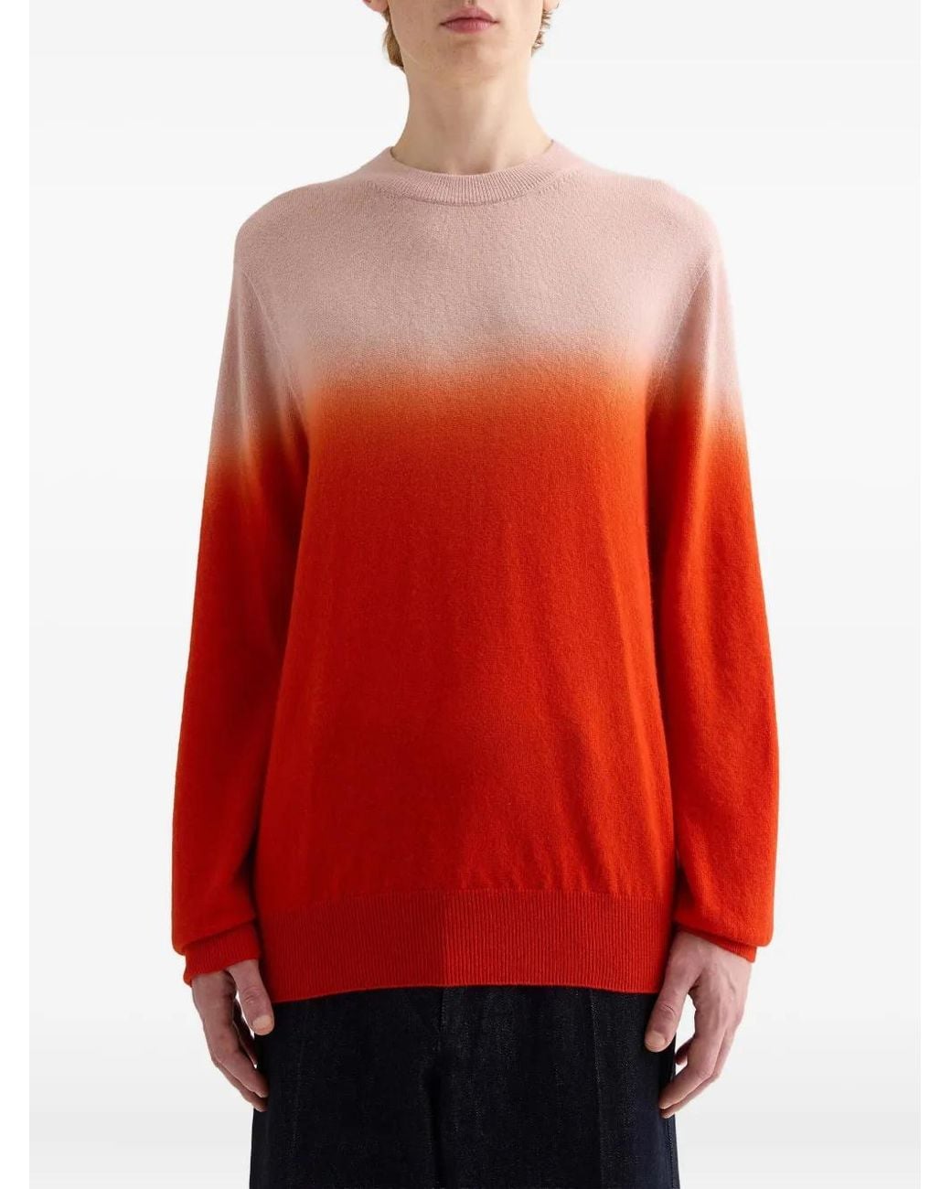 Jil Sander Red Lightweight Wool Crew-Neck Sweater for men