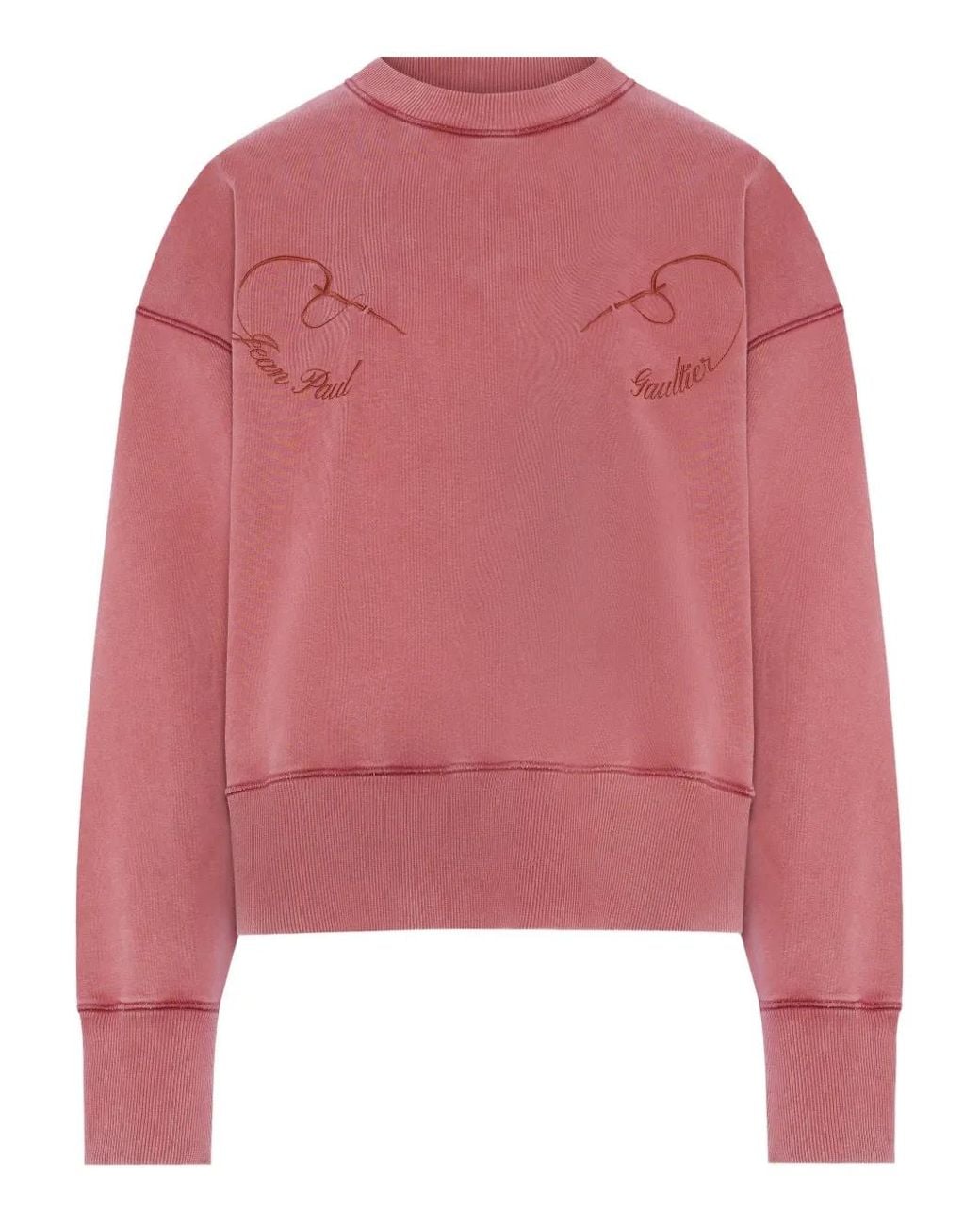 Jean Paul Gaultier Pink Embroidered Sweatshirt