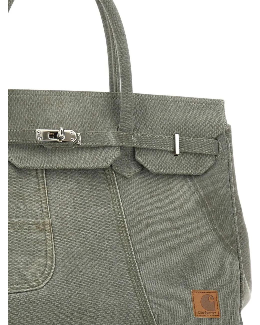 ANOTHER CHANCE Green Canvas Logo-Patch Tote Bag
