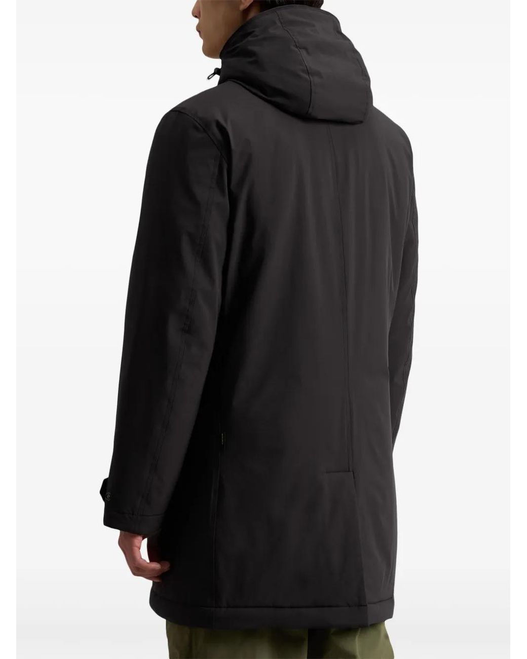 Woolrich Black Layered Coat for men