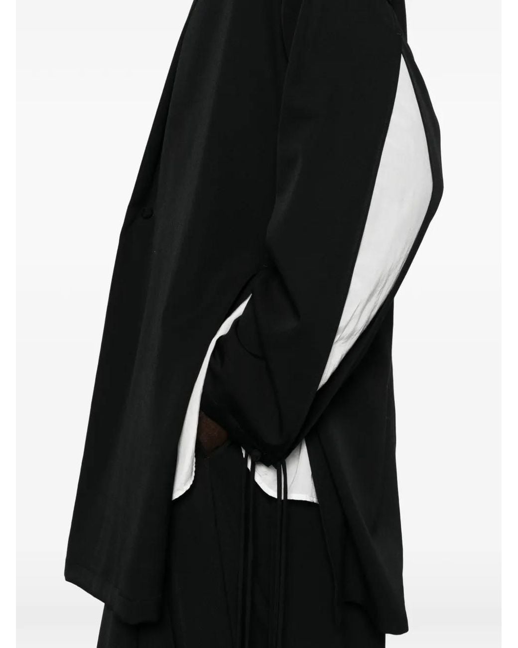 Yohji Yamamoto Black Veste Nouée À Manches Fendues for men