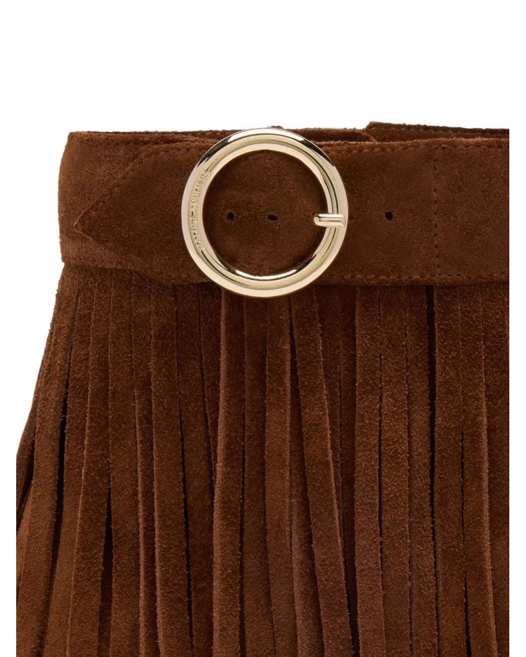 Malone Souliers Brown Suede Fringed Donni Heeled Ankle Boots 70