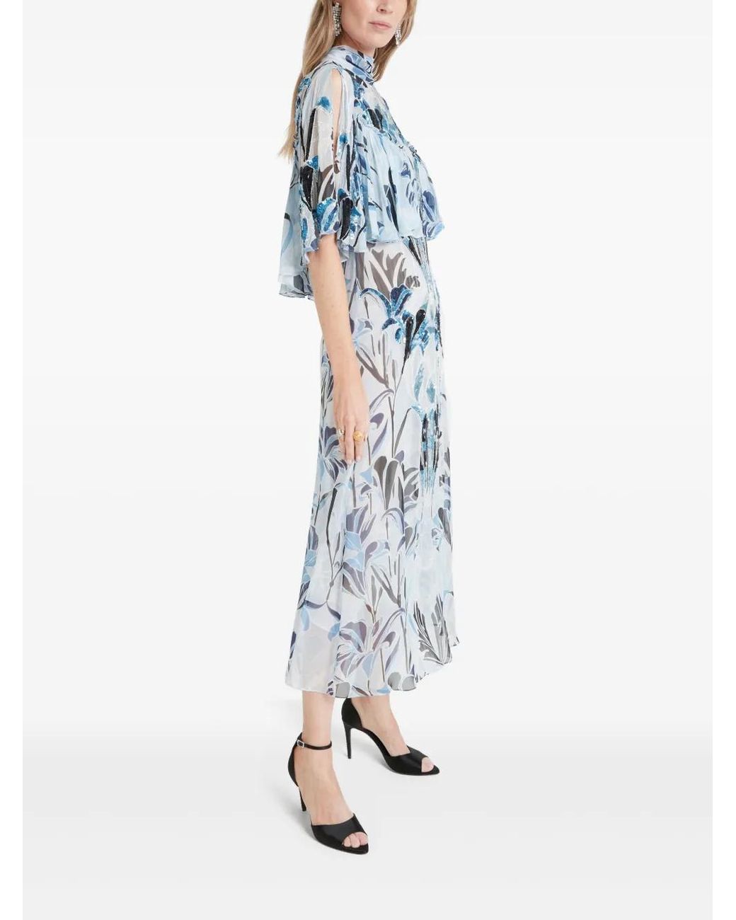 Temperley London Blue Alani Maxi Dress