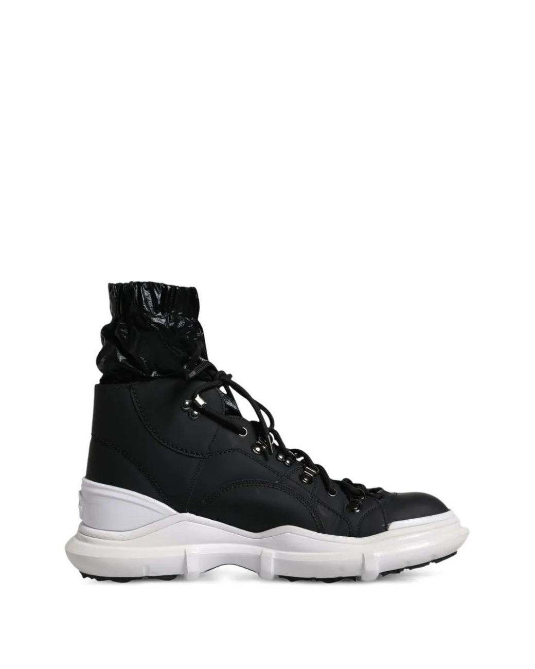Dolce & Gabbana Black Galileo Gaiter-Detail Sneakers for men