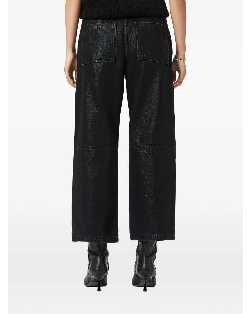AllSaints Black Tay Belt-Loop Button Jeans