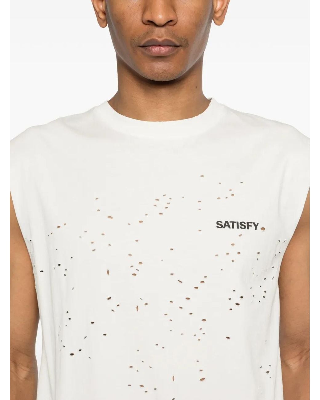 Satisfy White Crew-Neck Vest for men