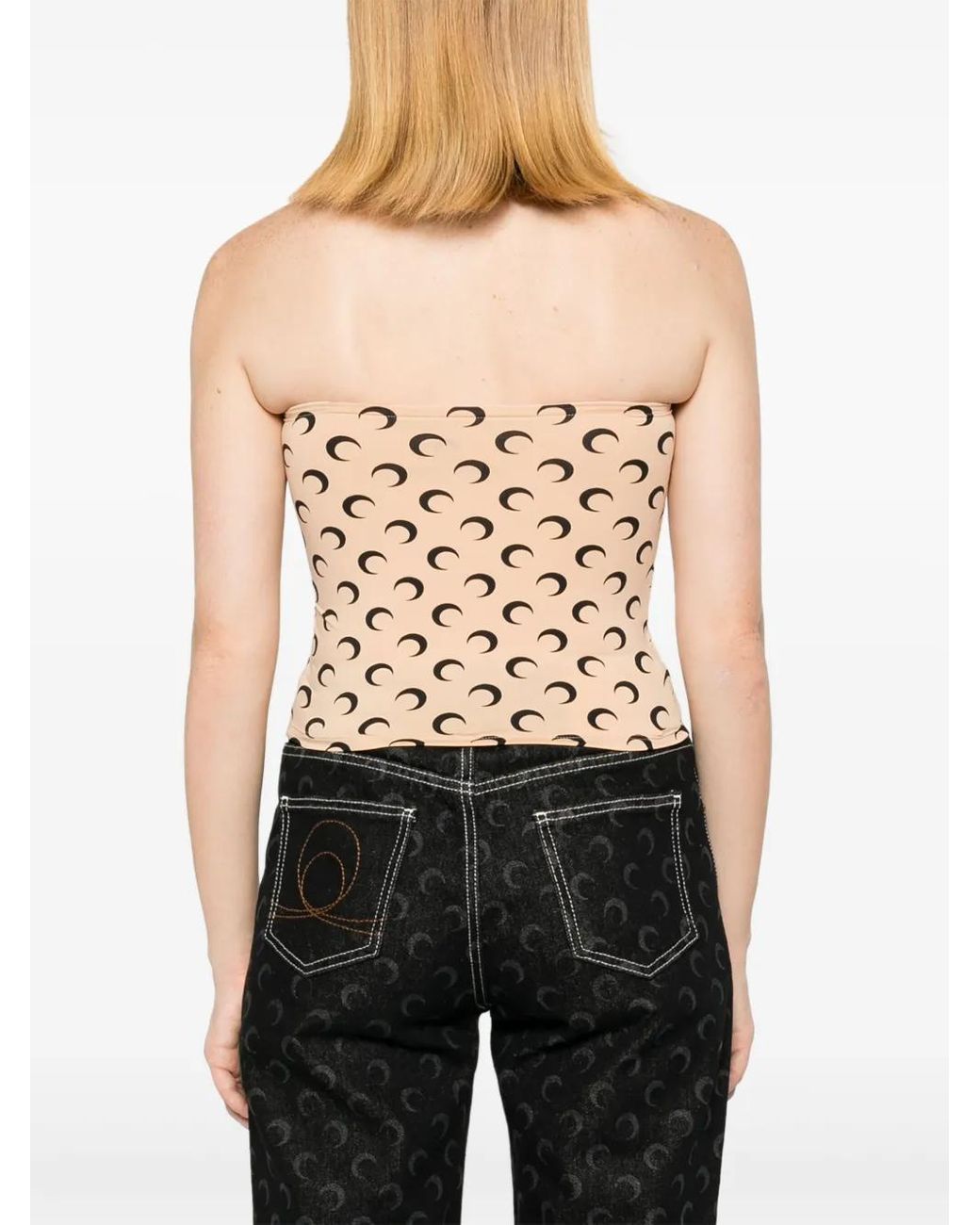 MARINE SERRE Natural Moon Print Top