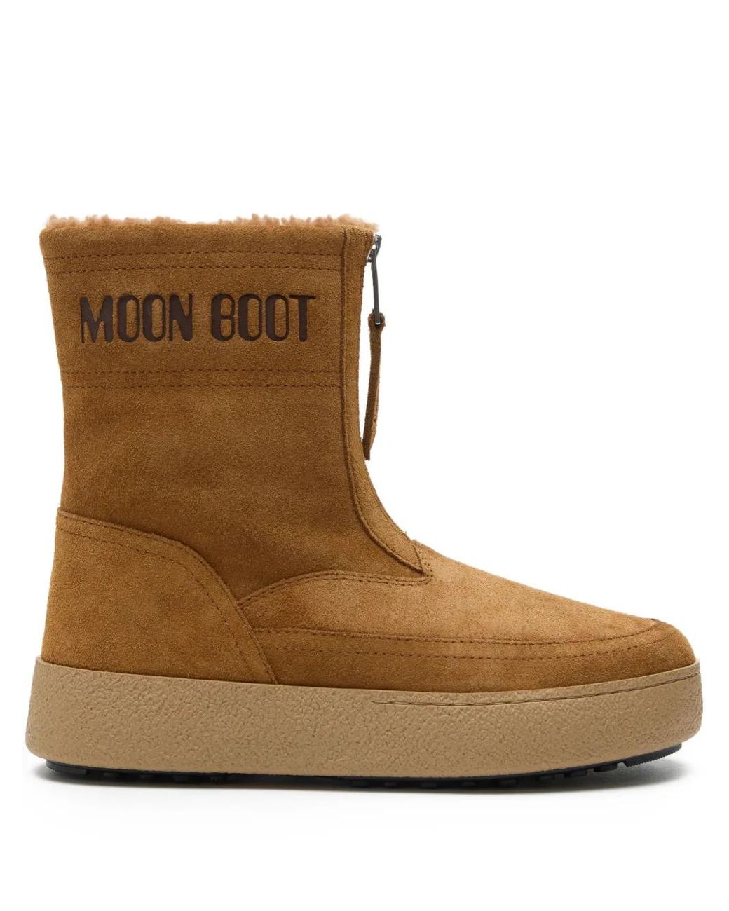 Moon Boot Brown Zip-Front Suede Boots