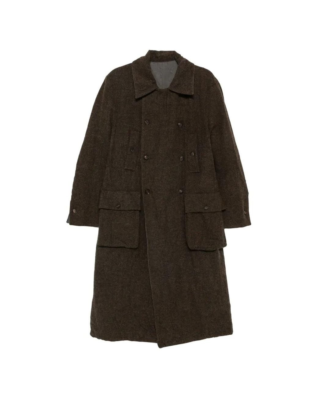 K'ANG Black Double-Breasted Reversible Coat for men