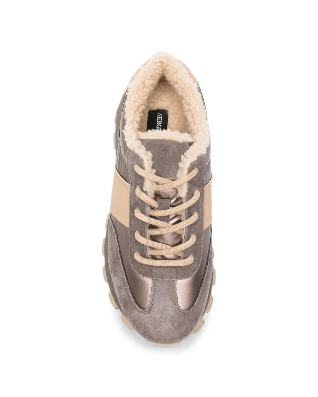 SERGIO MORETTI FIRENZE White Shearling-Lined Panelled Sneakers