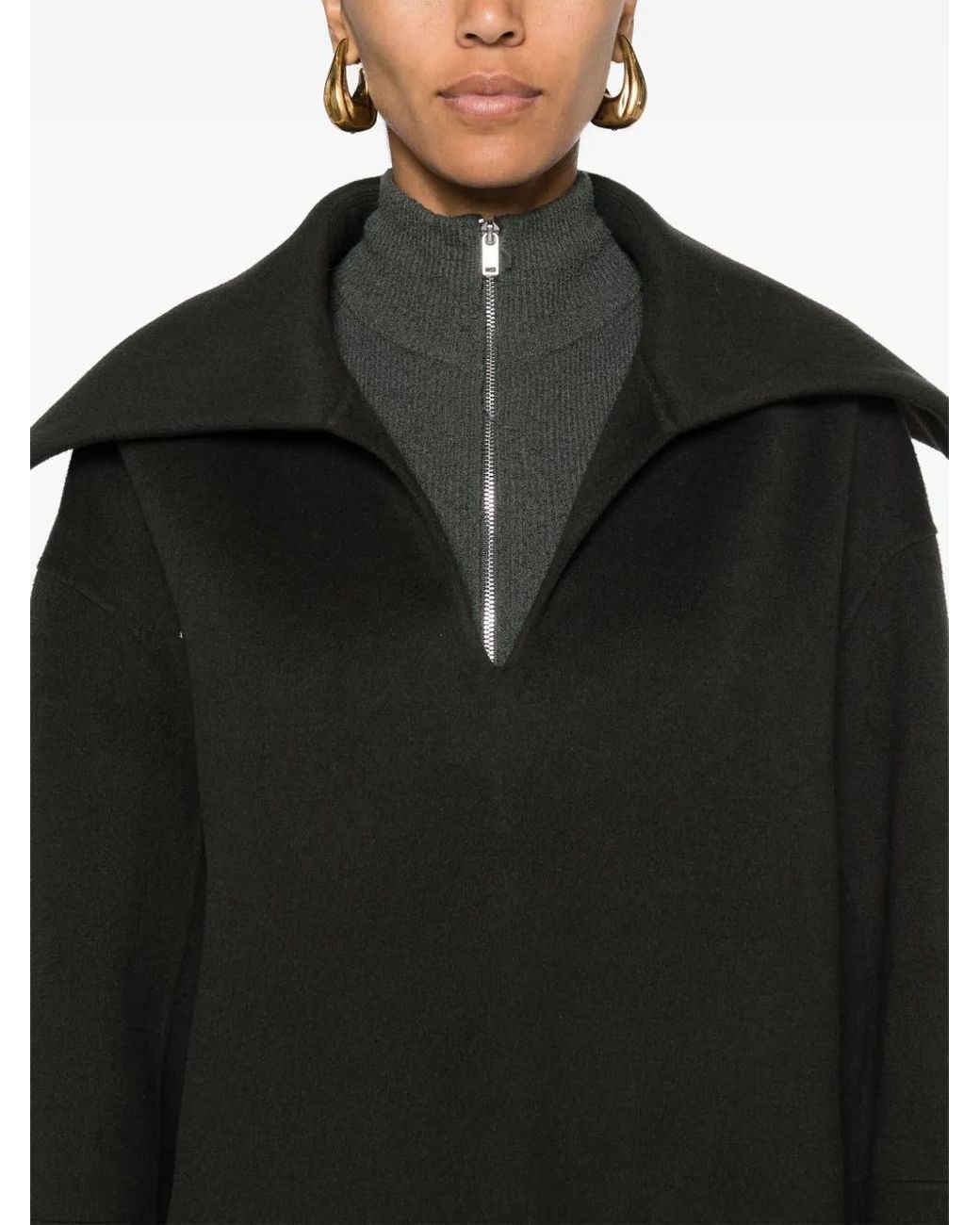 Nanushka Black Maxe Spread-Collar Jumper