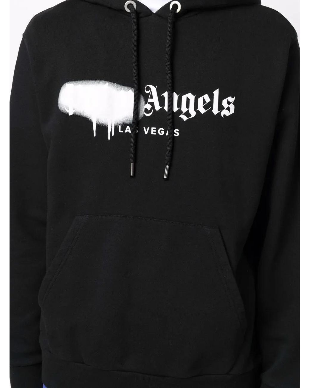 Palm Angels Black Las Vegas Sprayed-Logo Hoodie for men