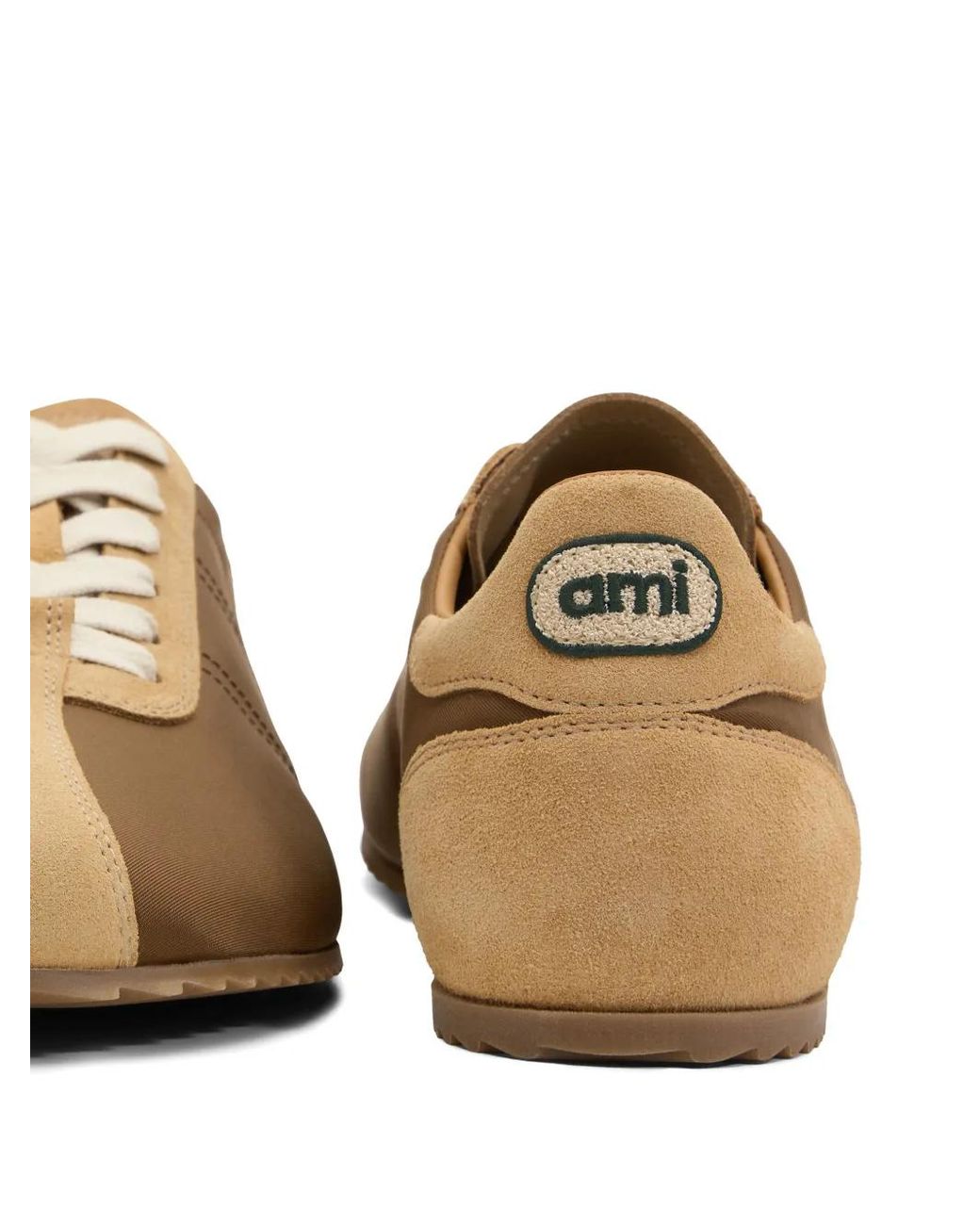 AMI Brown Nylon Soft Sneakers