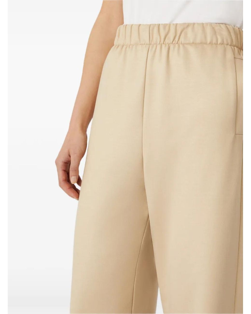 Max Mara Natural Elasticated Palazzo Pants