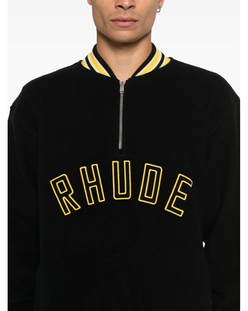 Rhude Black Zip-Up Sweatshirt for men