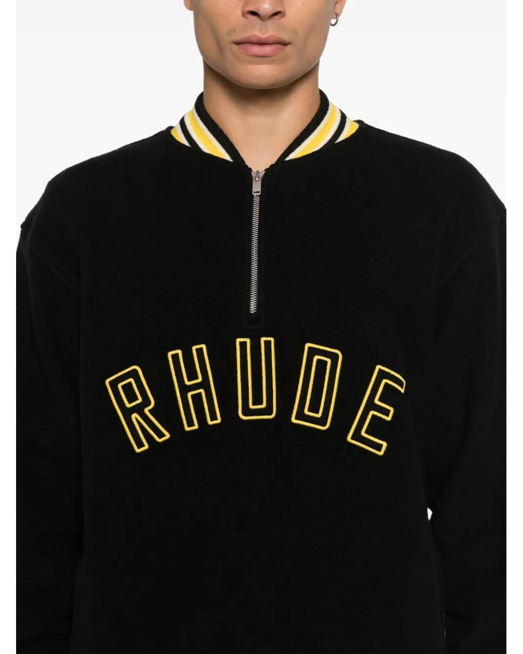 Rhude Black Zip-Up Sweatshirt for men