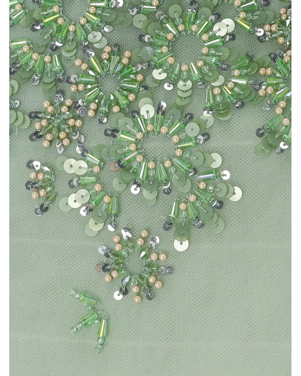 Rami Al Ali Green Bead-Embellished Tubino Maxi Dress