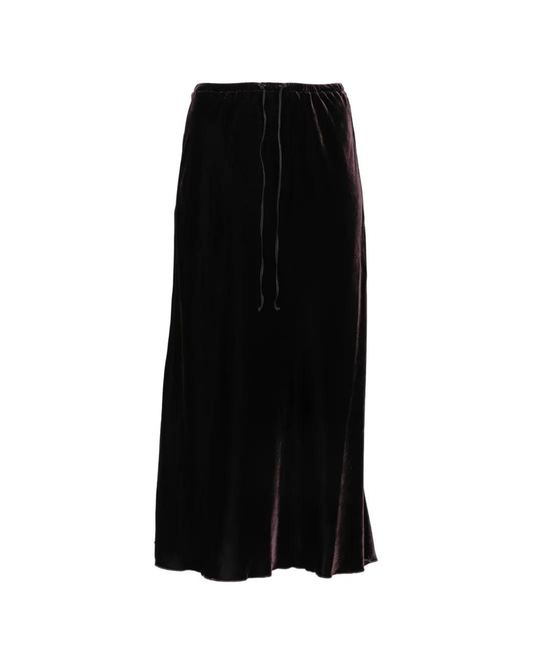 Forte_forte Black Drawstring Midi Skirt