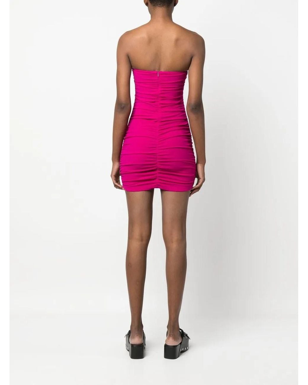 Reina Olga Pink Dirty Diana Ruched Mini Dress