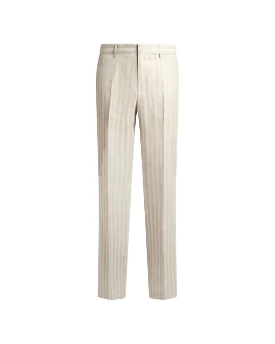 Etro Gestreepte Regular-Fit Broek in het Natural voor heren