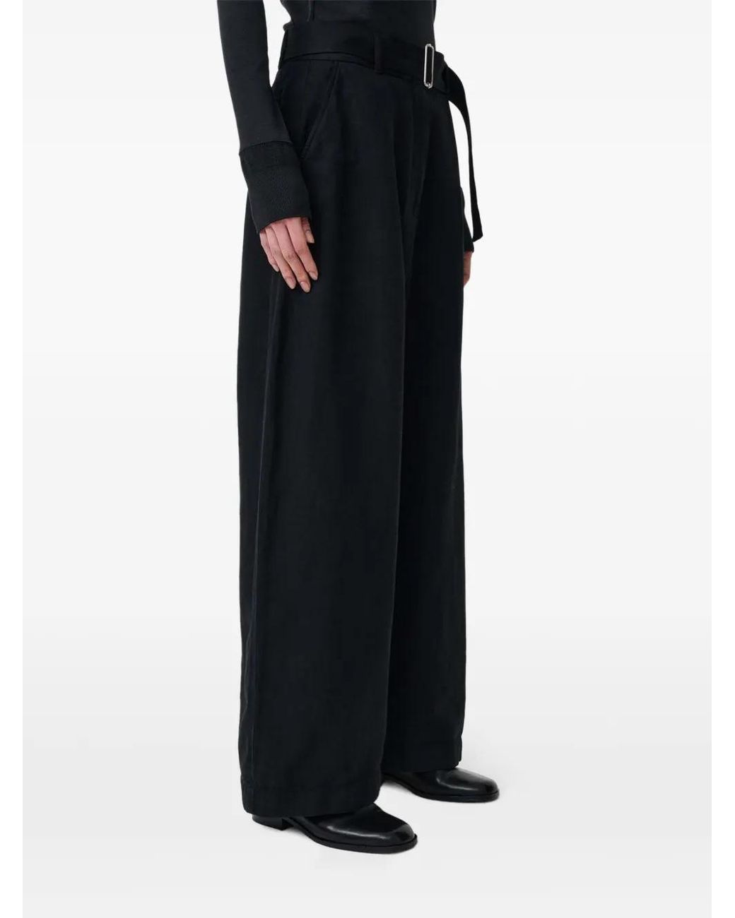 Studio Nicholson Black Chatto Belt-Loop Trousers