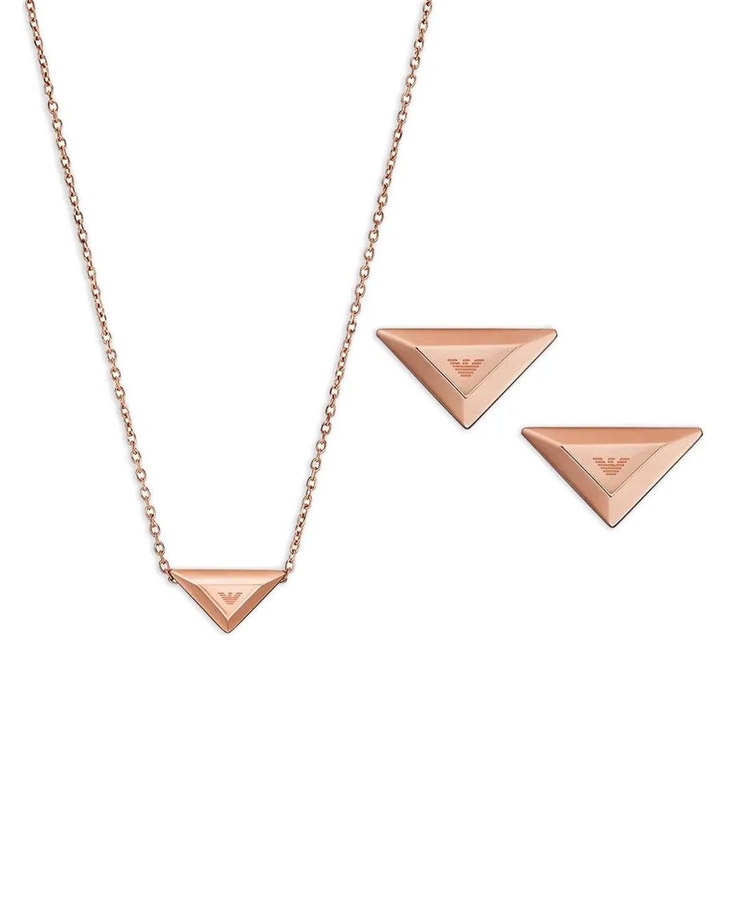 Emporio Armani White Logo-Pendant Jewellery Set