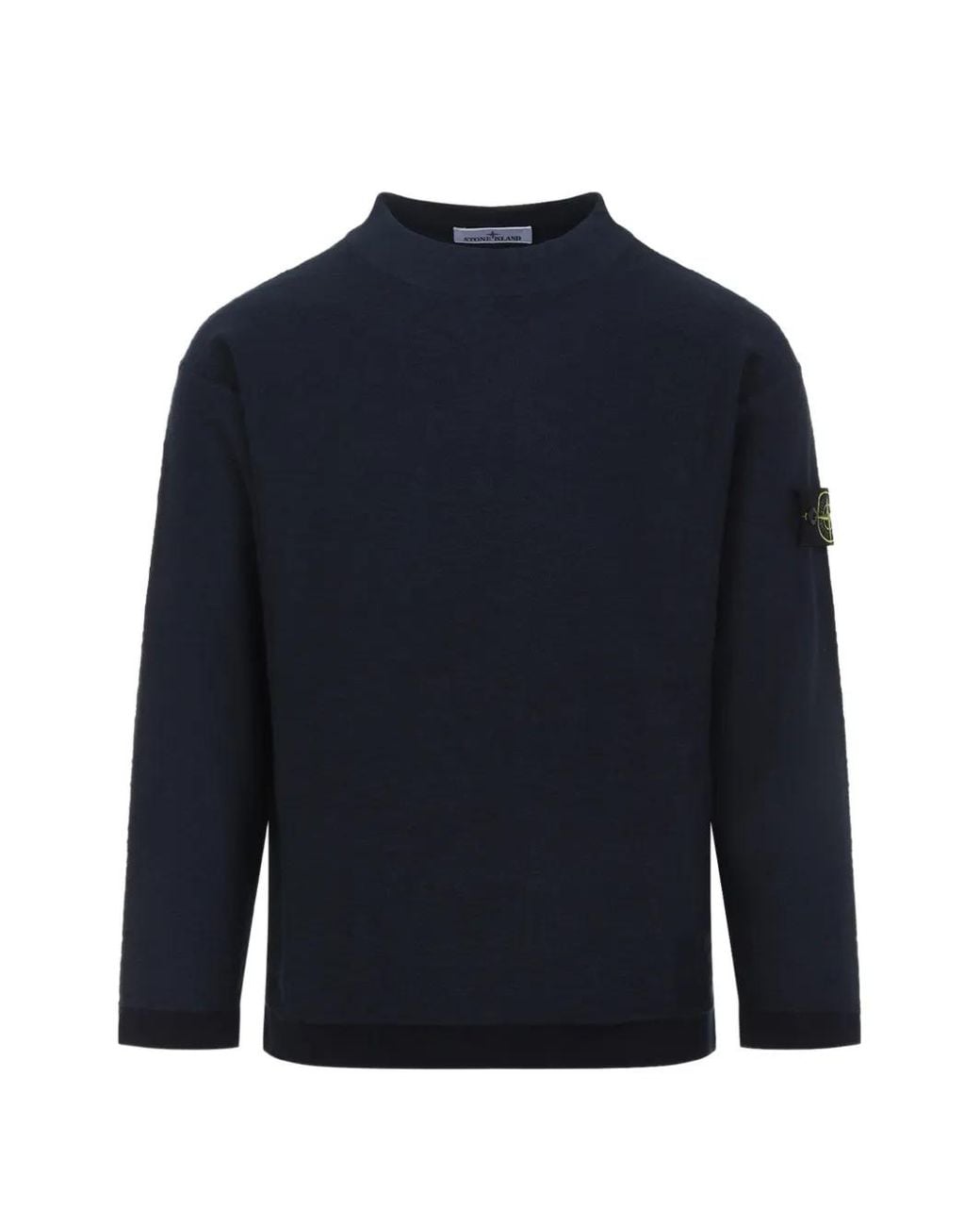 Stone Island Blue 5100044 Plush Stitch Organic Cotton Nylon Sweater for men