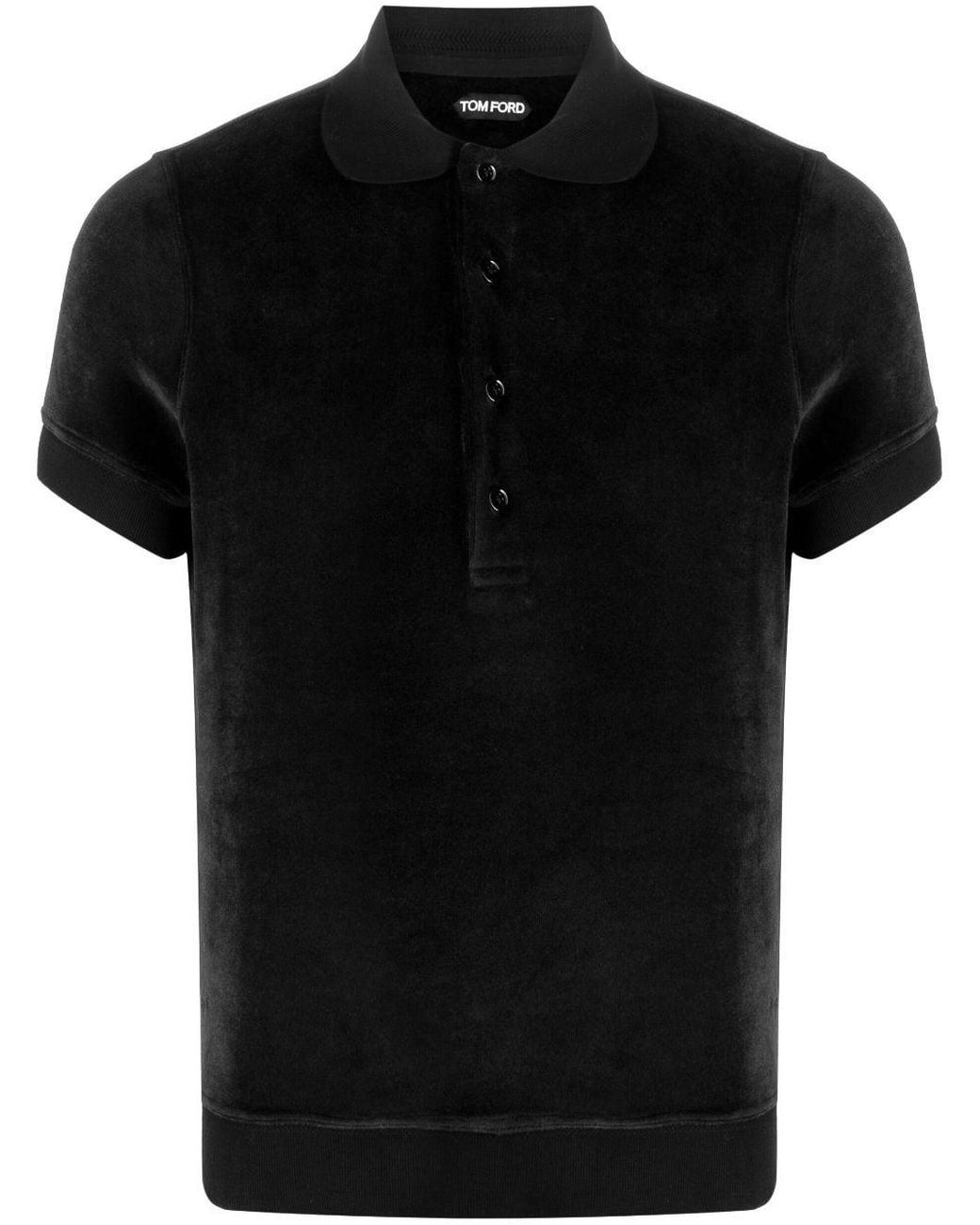 Tom Ford Towelling-finish Polo Shirt in Black for Men | Lyst