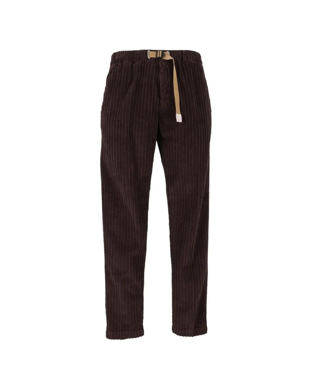 White Sand Brown Wide-Stripe Corduroy Trousers for men