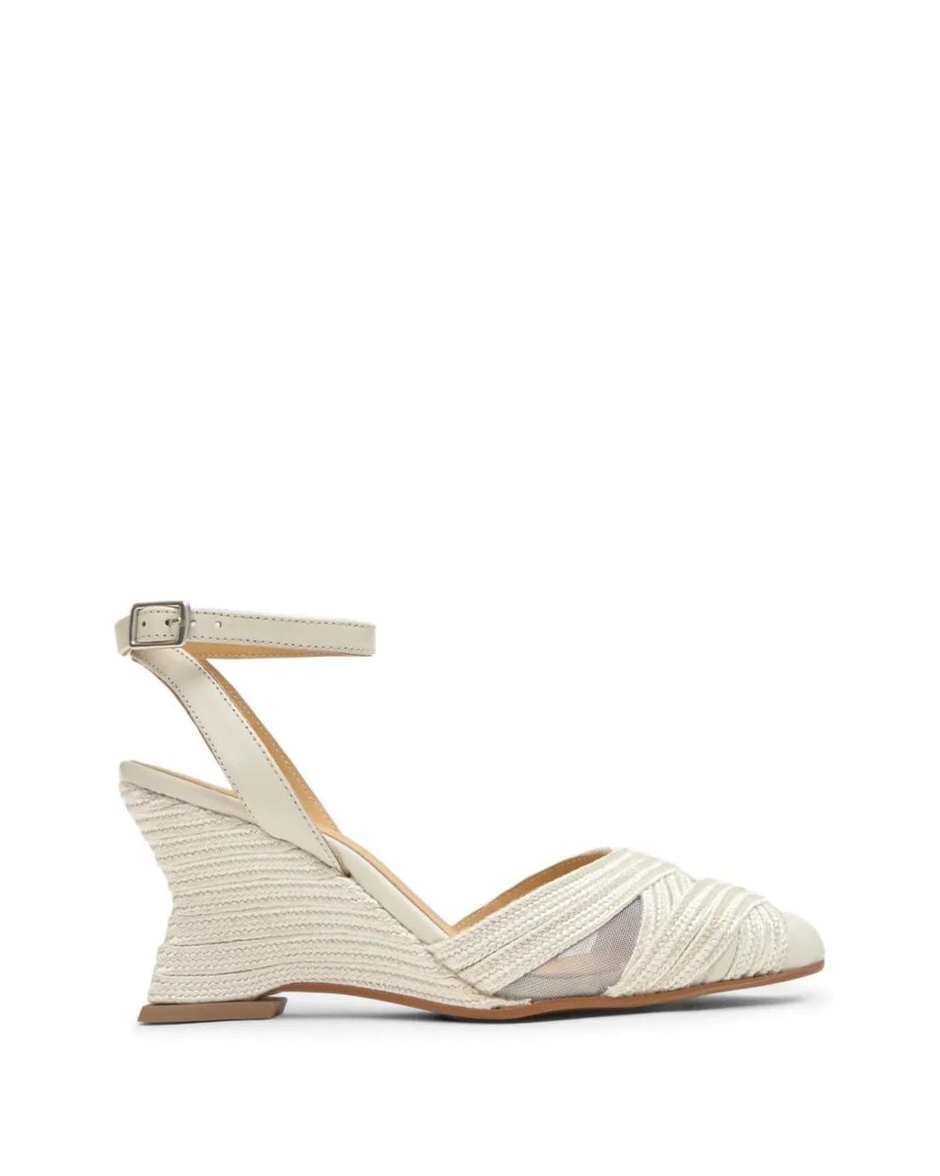 Castaner White Joy Geometric-Wedge Espadrilles