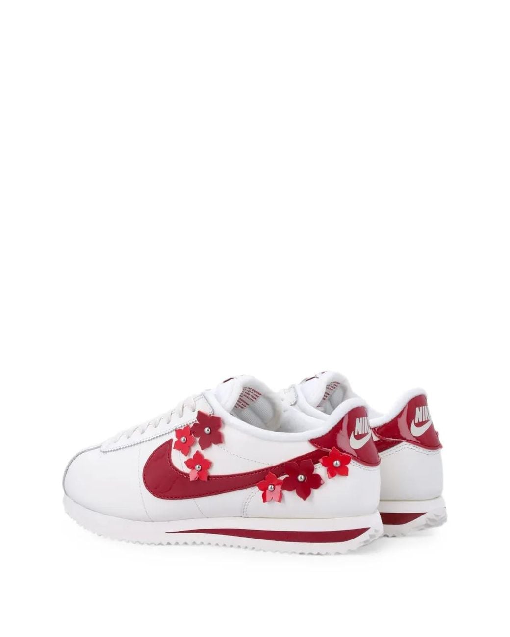 Nike Pink Cortez Floral-Appliqué Leather Sneakers