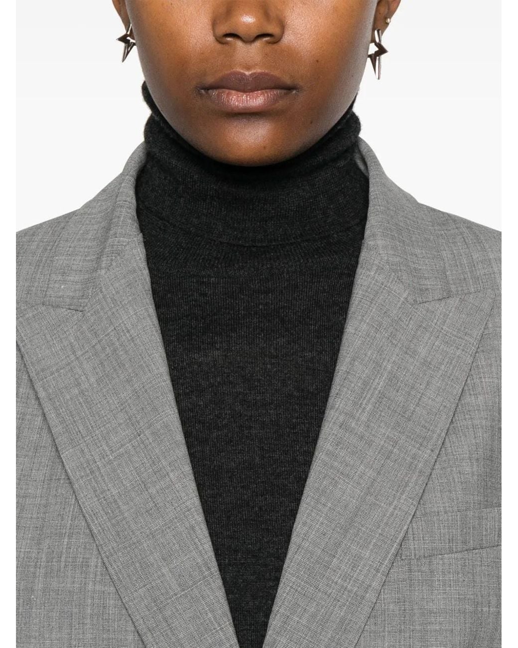 Fabiana Filippi Gray Double-Breasted Blazer