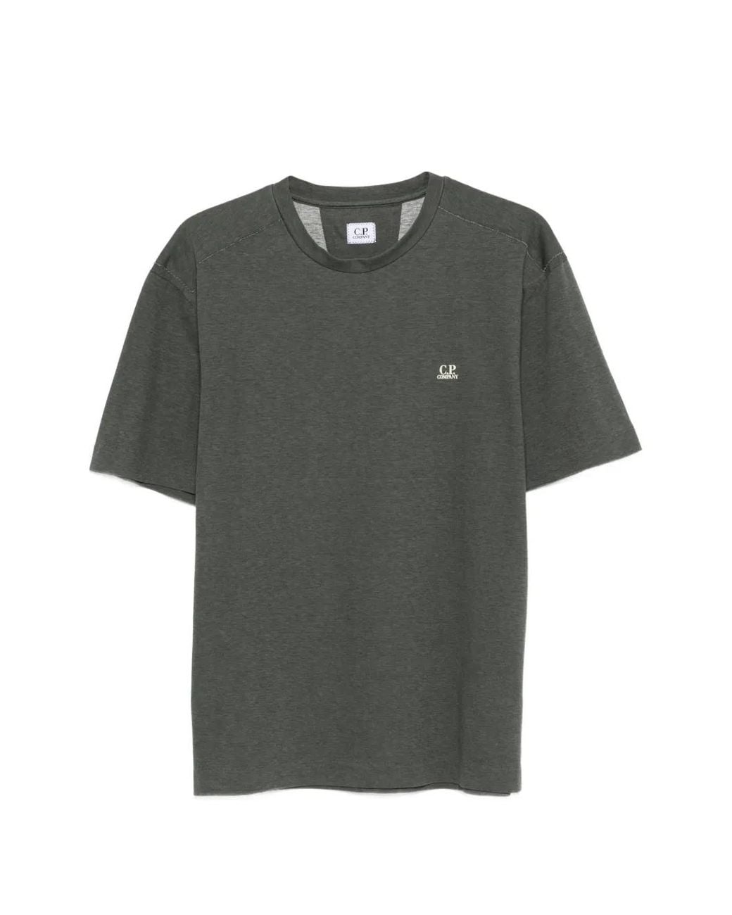 C P Company Gray Logo T-Shirt for men