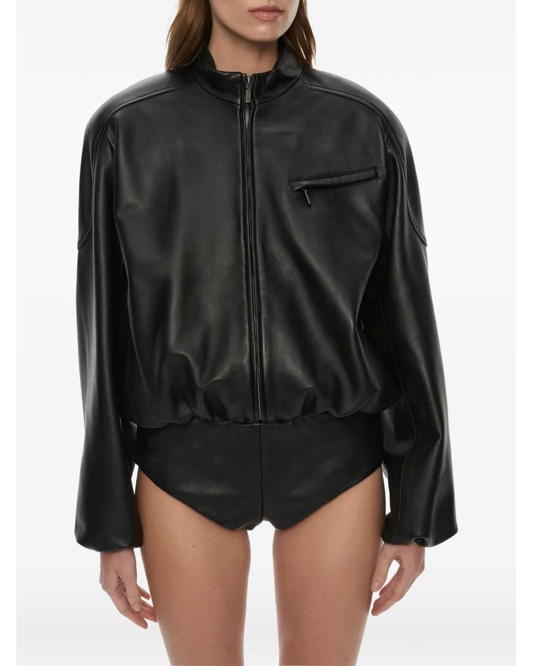 Christopher Esber Black Dannie Leather Playsuit