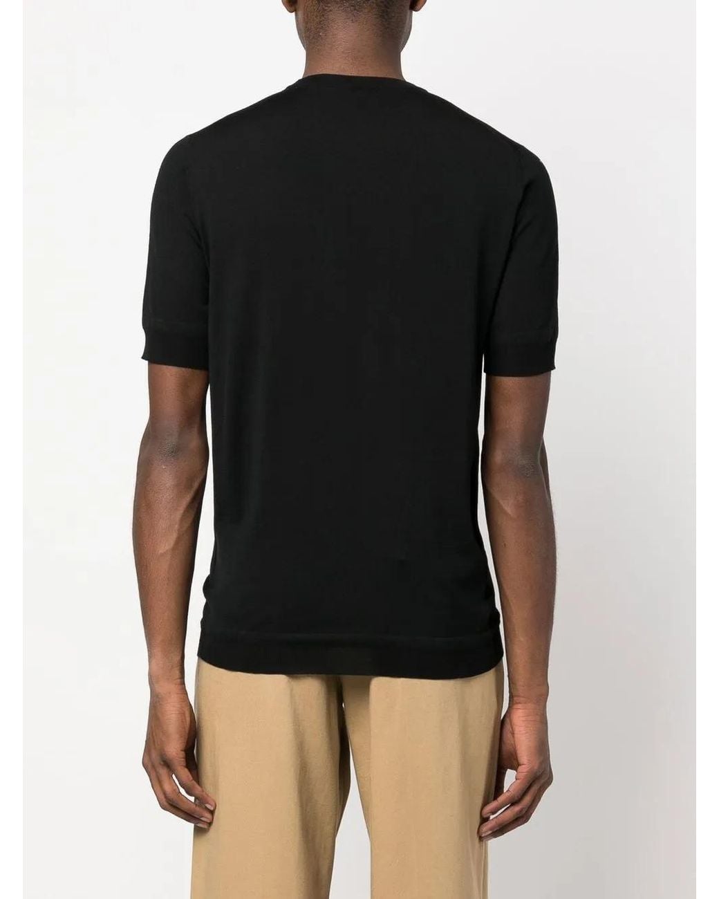 GOES BOTANICAL Black Merino Wool Crew-Neck T-Shirt for men