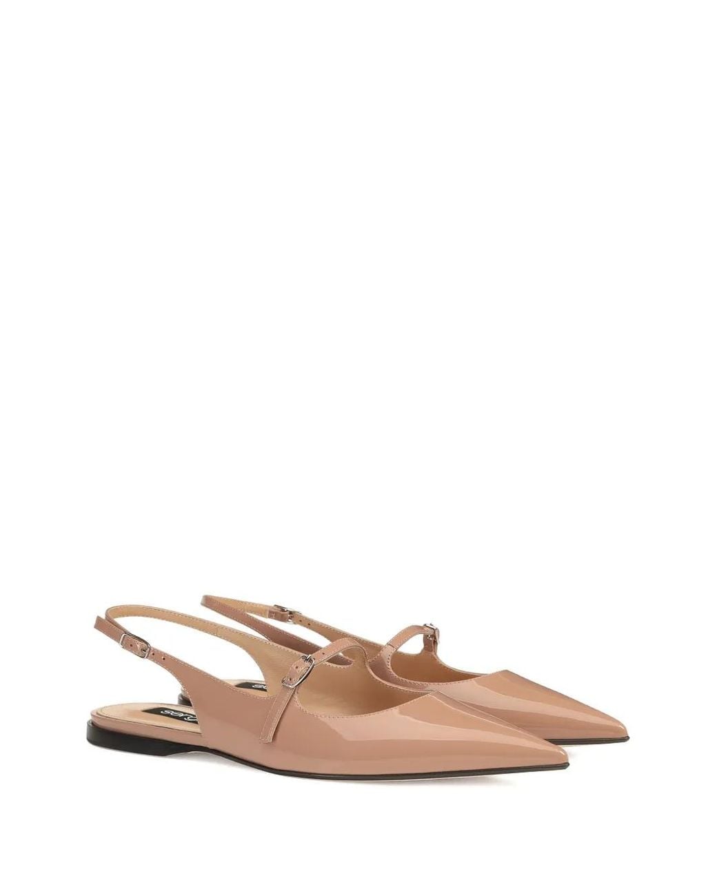 Sergio Rossi Natural Pointed-Toe Slingback Pumps